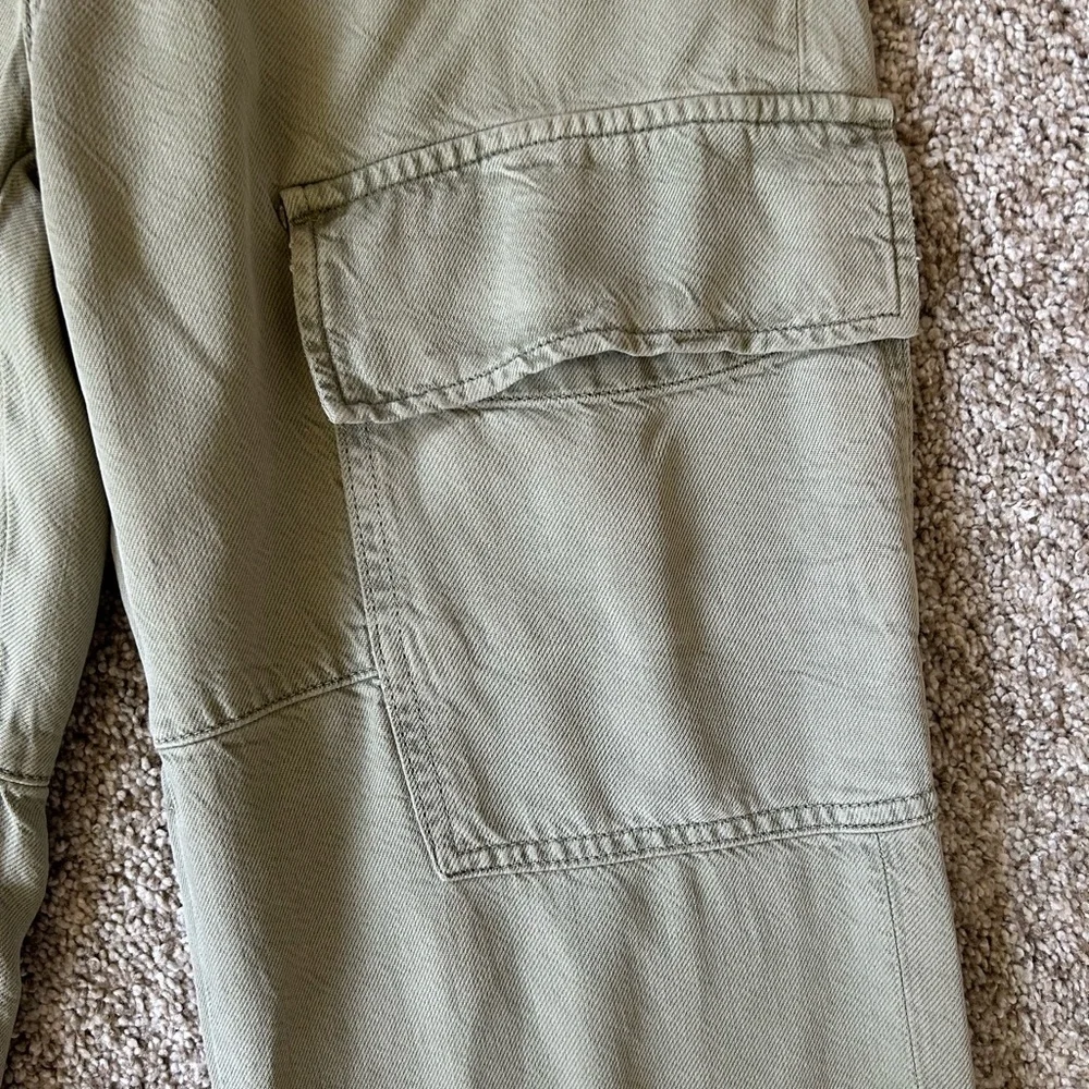 AG Los Angeles Knoxx Cargo High Rise Baggy Boyfriend green pants. Grunge utility - Picture 8 of 16